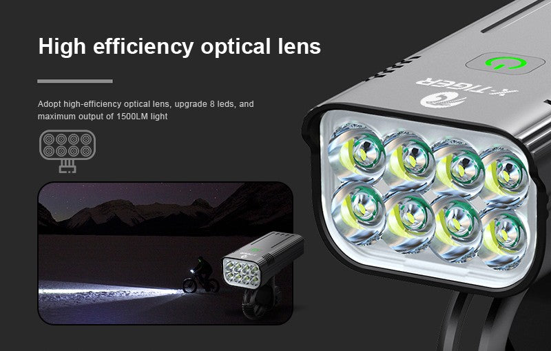 X-Tiger Bike Light Headlight Bicycle Lamp With Power Bank Rechargeable LED 5200mAh MTB Bicycle Light Flashlight Bike Accessories