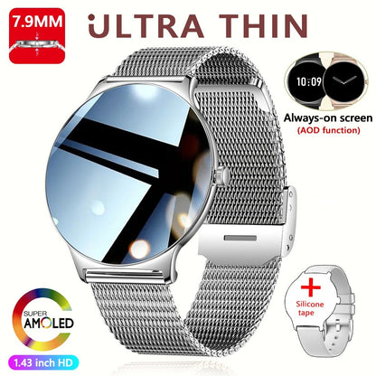For Huawei New Ultra Slim AMOLED Smart Watch Women Screen Always Display Time Heart Rate BT Calling High-end Fashion Smartwatch