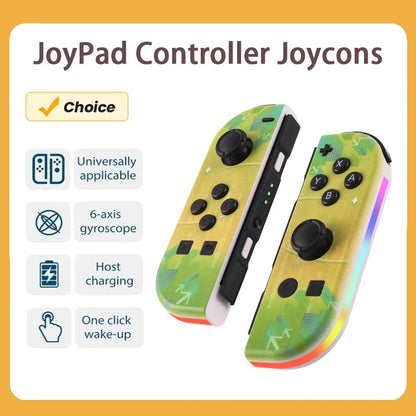 RGB LED Left & Right Joypad for NS Switch Controller BT 5.2 Joy-Con Gamepads Joystick with Dual Vibration for Switch/Lite/Oled