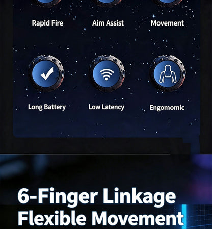 NEW Six Fingers Linkage Gamepad Mobile PUBG Game Trigger L1 R1 ABS Body Alloy Key Mechanical Buttons for 6.0-14.0mm Smart Phone