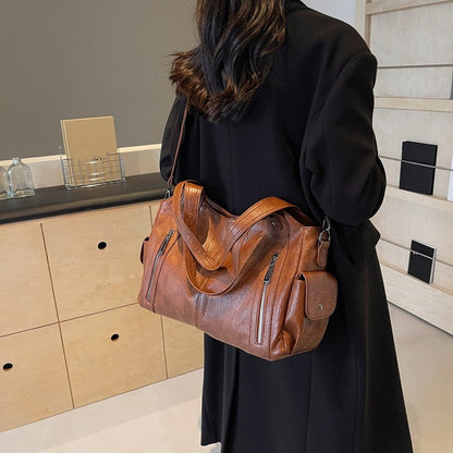 Bolsas de Ombro com Compartimento Interno Macio de Alta Qualidade Cores Contrastantes Bolsas Transversais para Mulheres Bolsas de Mão de Couro PU Modernas