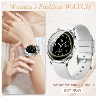 New Women Smart Watch 1.32"AMOLED Full Touch Screen Bluetooth Call Blood Pressure IP68 Waterproof NFC 7.3mm Ultra-thin bracelet