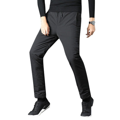 Quality Duck Down Pants for Men Thickened High Waist Loose Fit Warm Winter Trousers calça masculina moletom masculino PT-581