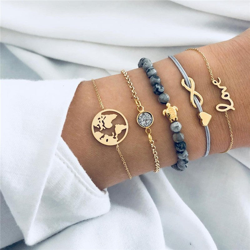 Conjunto de Pulseiras Femininas Corrente Cubana, Cor Dourada, Boho Retrô, Torção Grossa, Joias da Moda de Qualidade, 11 Peças, 2024