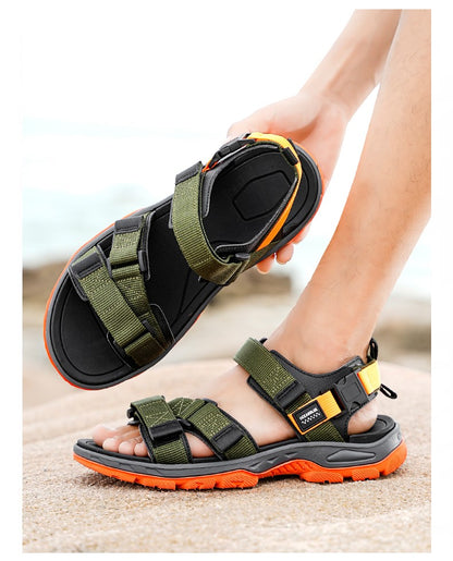 Summer Men's Sandals Trendy Casual Outdoor Sport Shoes for Holidays Beach Breathable Wear-Resistant Hiking & Walking Sandals