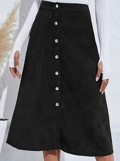 Black Elegant woven half skirt for women plus size high waist A-line skirt casual business women's skirt Black