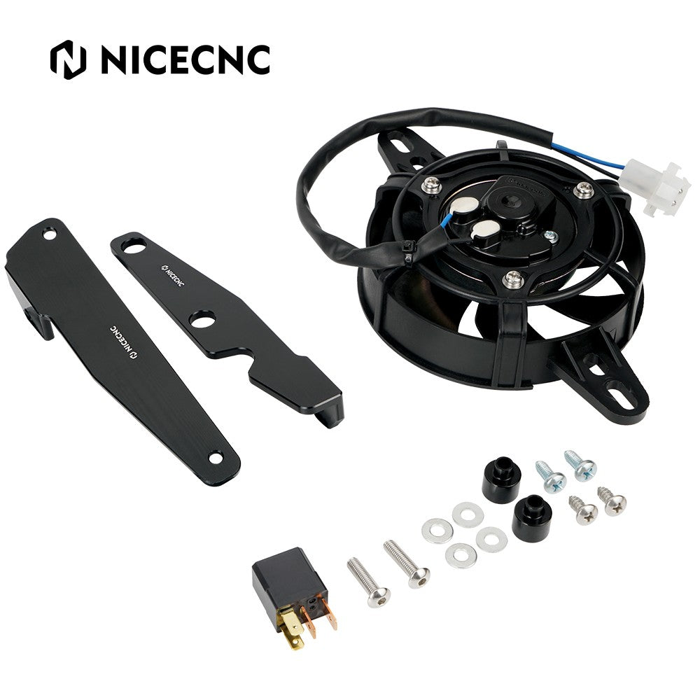 NICECNC For KTM EXC 300 EXCF 350 Electric Radiator Cooling Fan Set For Husqvarna TE 300 FE 450 2017-2023 GasGas EC 300 2021-2023