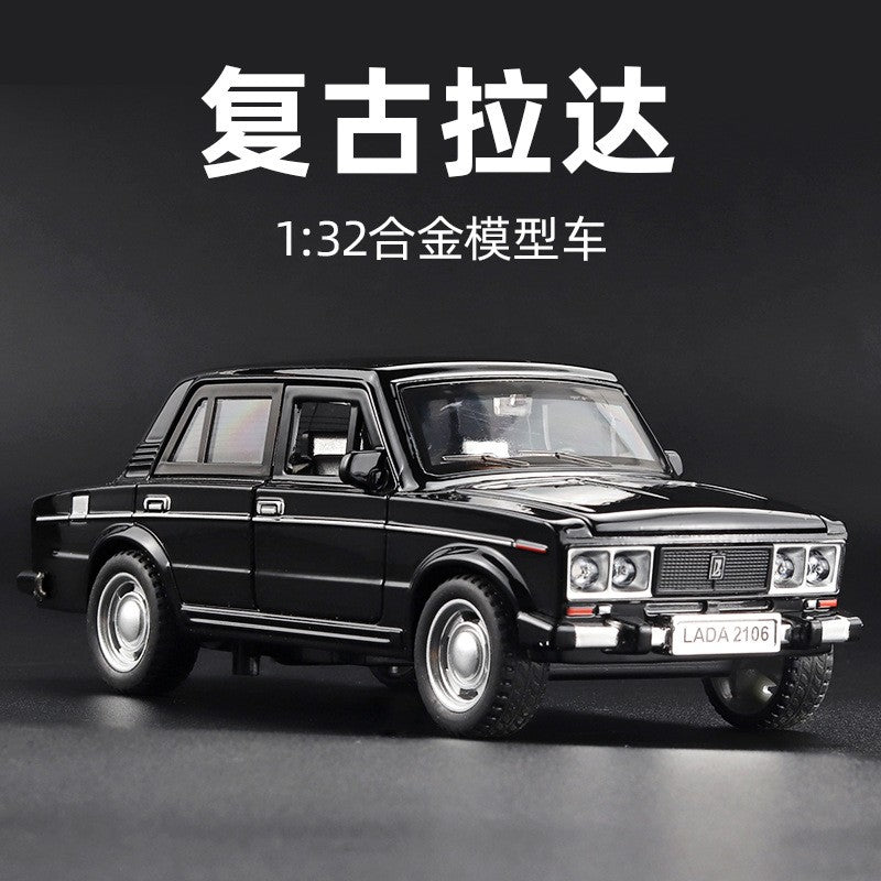 1:32 LADA 2106 Liga Clássica Modelo de Carro de Brinquedo de Metal Fundido Som e Luz Puxar para Trás Brinquedo Infantil Miniatura Modelo de Veículo Presente para Crianças