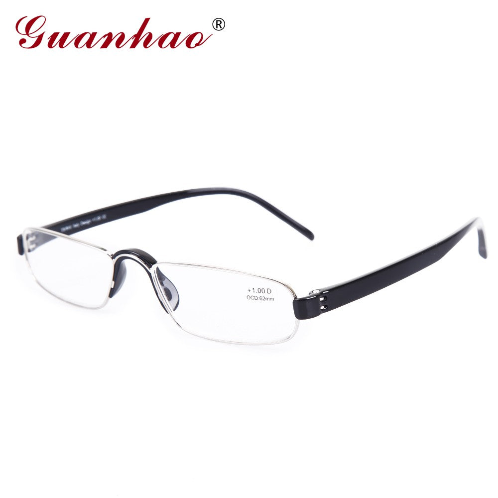 Guanhao Transparent Optical Reading Glasses Man Clear Women Presbyopia Hyperopia Reading Glasses Frame Alloy Ultralight HD View