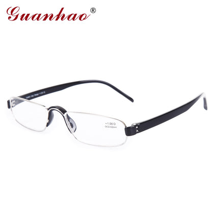 Guanhao Transparent Optical Reading Glasses Man Clear Women Presbyopia Hyperopia Reading Glasses Frame Alloy Ultralight HD View