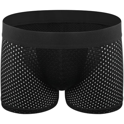 Men Hip Lift Body Shaper Sponge Fake Butt Padded Boxer Briefs Hollow out Breathable Slimming Underwear Body Shaping Enhancement