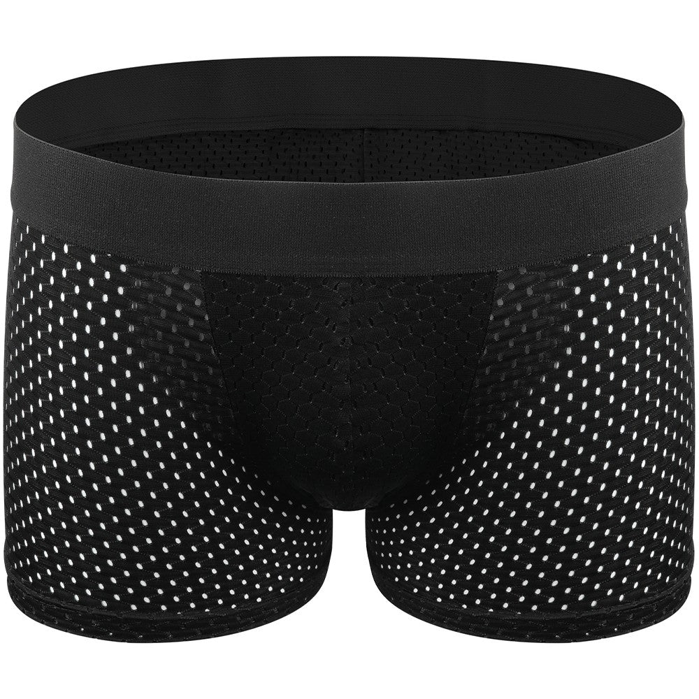 Men Hip Lift Body Shaper Sponge Fake Butt Padded Boxer Briefs Hollow out Breathable Slimming Underwear Body Shaping Enhancement