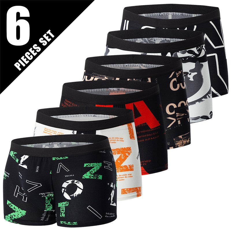 4/5/6/10 Piece Pack Men's Fashion Printed Pants with Various Combinations Plus Size Sports Comfortable Adolescent Boxer Pants
