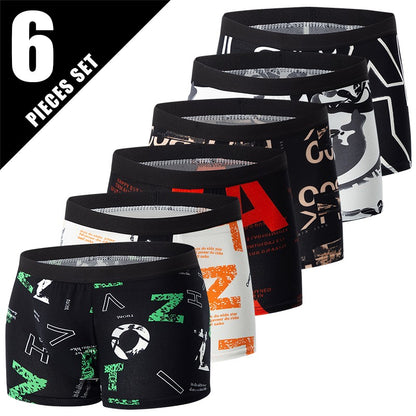 4/5/6/10 Piece Pack Men's Fashion Printed Pants with Various Combinations Plus Size Sports Comfortable Adolescent Boxer Pants