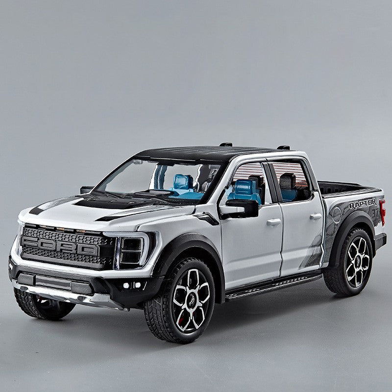 Caminhonete Ford Raptor F150 de Liga Leve, Escala 1:20, Veículos Fundidos e Brinquedos de Carro, Modelo Miniatura para Crianças e Presentes