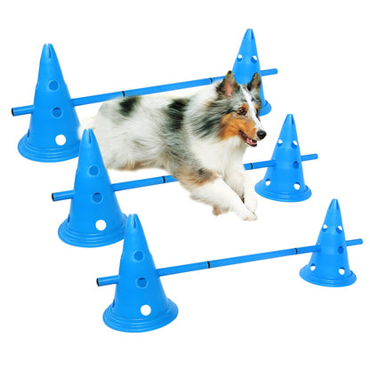 Produtos para Treinamento de Cães 3 Peças Duráveis para Correr, Pular e Apostar, Estacas para Esportes ao Ar Livre para Animais de Estimação, Poste Portátil para Agilidade de Animais de Estimação