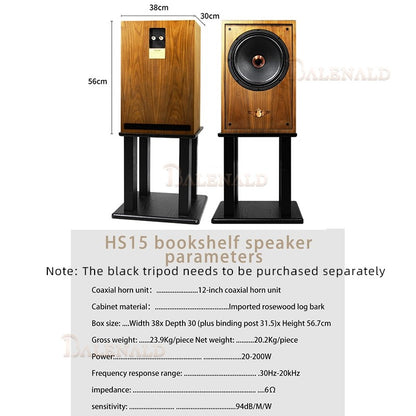 hifi speaker Banlong de alta fidelidade de 12 polegadas com bass coaxial de estante, alto-falantes hifi de alta fidelidade passivos em folha de madeira