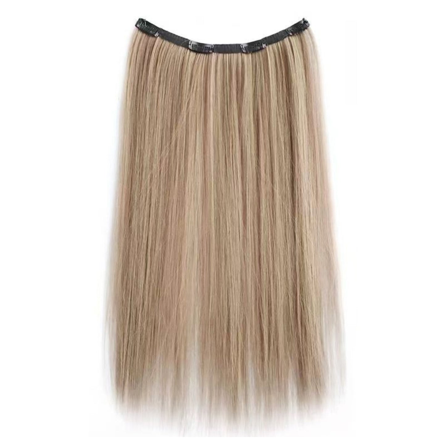 Extensão de Cabelo Sintético Liso Com Clip, Peça Única, 4 Clips, Camada Interna Escondida, Cor de Cabelo, Peruca de Cor