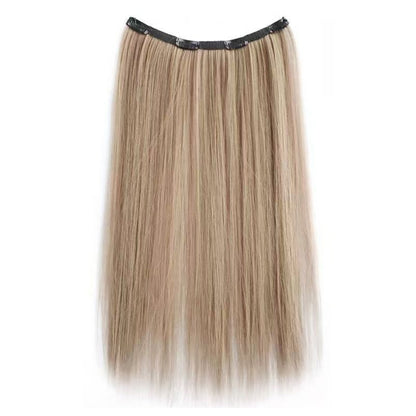 Extensão de Cabelo Sintético Liso Com Clip, Peça Única, 4 Clips, Camada Interna Escondida, Cor de Cabelo, Peruca de Cor