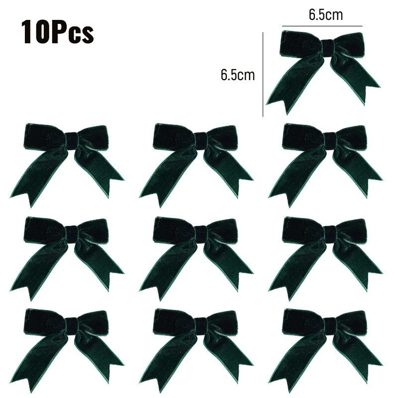 10/100x Red Christmas Bow Velvet Christmas Wreath Bow Christmas Tree Topper Bows Garland Hanging Ornaments DIY Craft Party Gifts