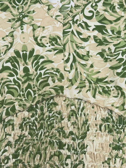 2025 vintage printed dress fashionable and elegant V-neck short sleeved jumpsuit long skirt women's clothing