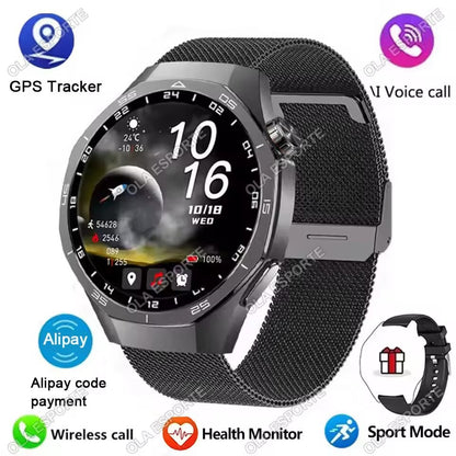 Novo Smartwatch GT5 Pro 5 Pro Masculino Tela HD AMOLED GPS Frequência Cardíaca Chamada Bluetooth IP68 À Prova D'água Smartwatch Masculino Presentes de F Fim de Ano