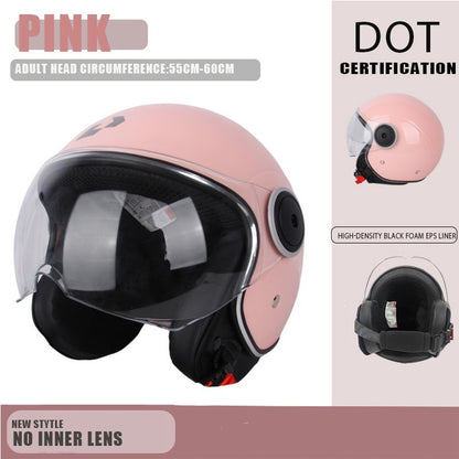 Capacete de proteção certificado pelo DOT, capacetes vintage de lente dupla, capacete de corrida para todas as estações