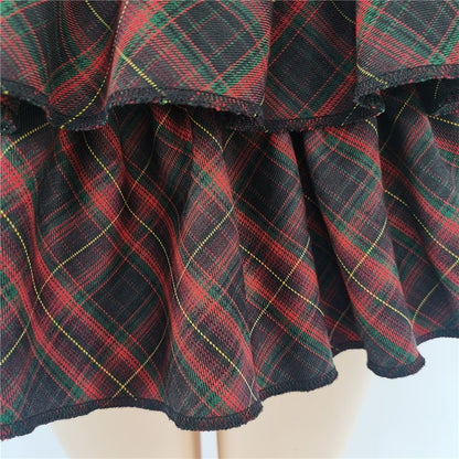 Pink Skirt Japanese College Style Youth Girl Plaid Skirt Female High Waist Slim Lolita Cosplay Y2k Skirt Goth Skirt
