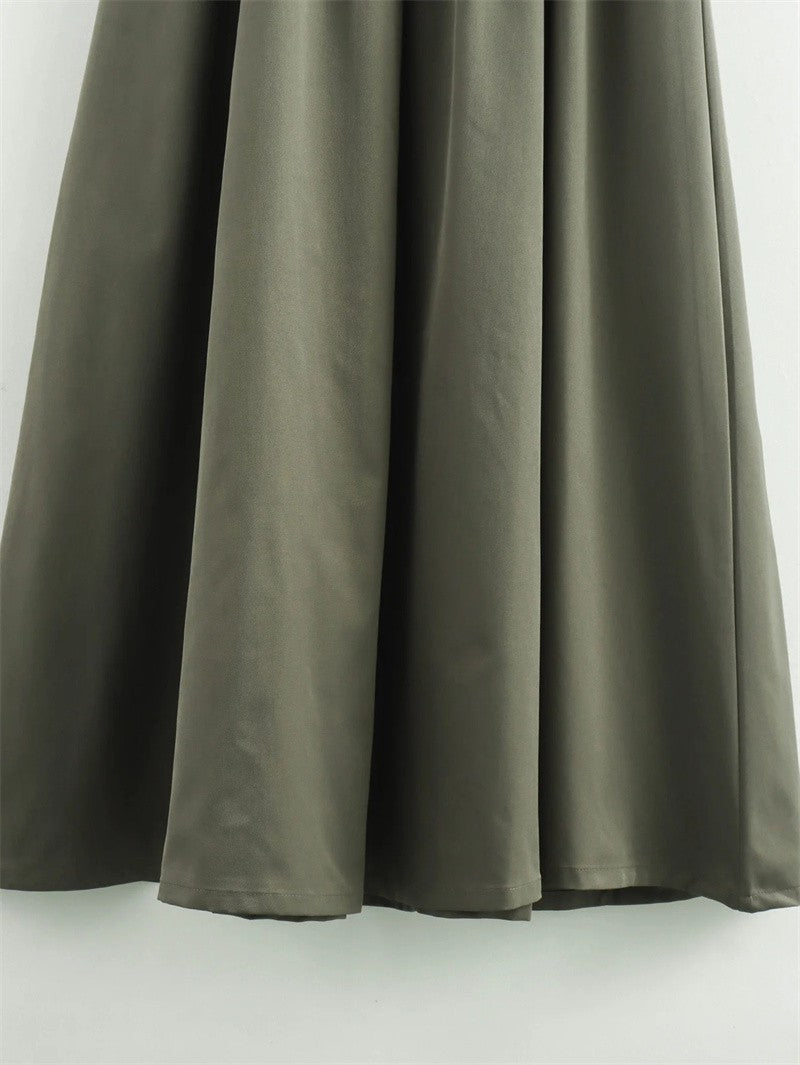 MUJER Zipper Long Dress Woman Pleated Sleeveless Bodycon Dress Summer Elegant Party Dresses For Women 2025 New Midi Dresses