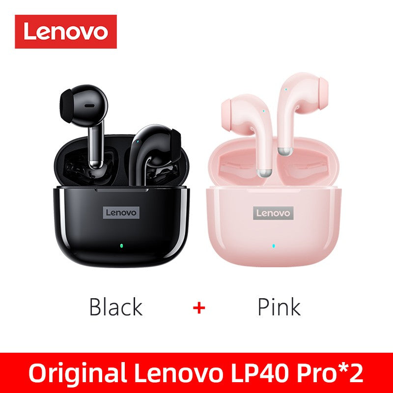 Fone de Ouvido TWS Original Lenovo LP40 Pro 100% Sem Fio Bluetooth 5.1 Esportivo com Redução de Ruído Controle de Toque 250mAh Novo 2022