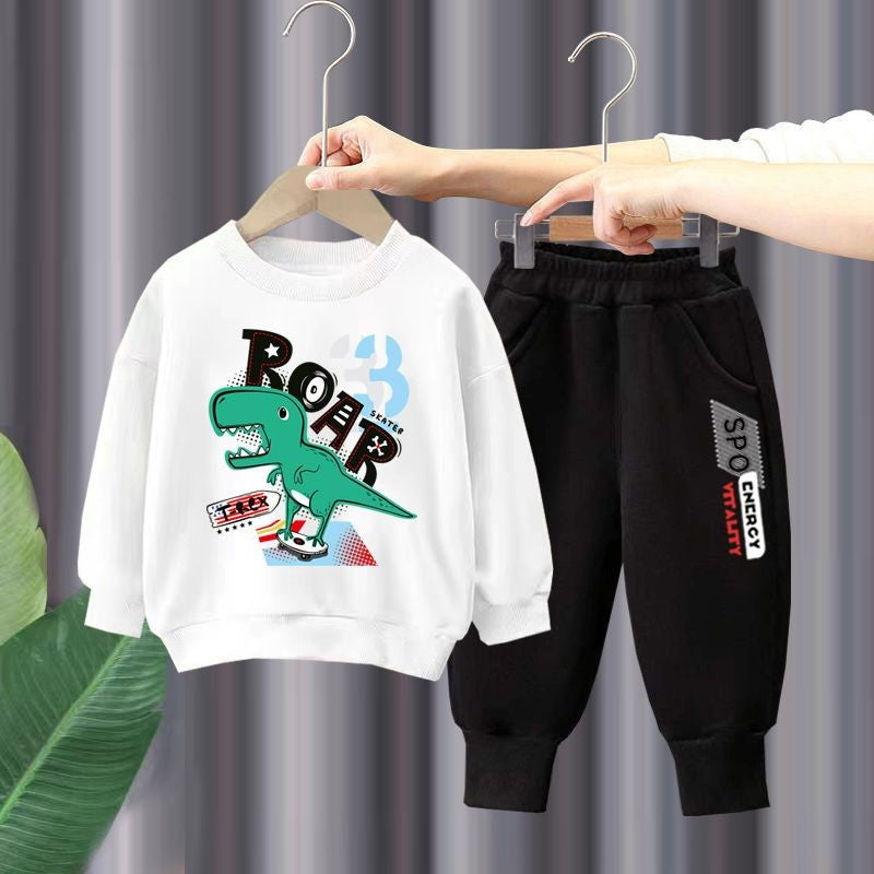 Autumn Baby Boy Clothes Dinosaur Printed T-shirts and Pants 2 Pieces Set Children Girls Casual Top Bottom Outfits Tracksuits