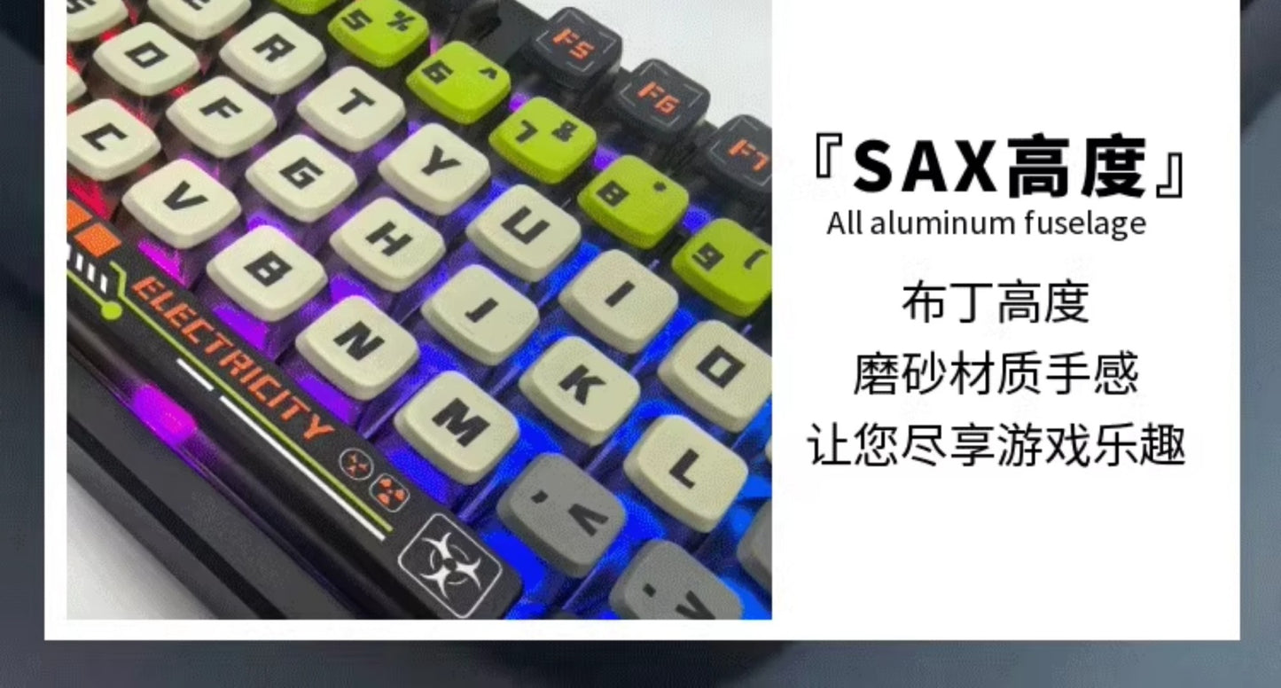 Doomsday Crossing Personalized Keycaps 125 Keys PBT+PC SAX Quad Translucent Pudding Keycaps for MX Switch Mechanical Keyboards