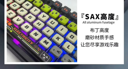 Doomsday Crossing Personalized Keycaps 125 Keys PBT+PC SAX Quad Translucent Pudding Keycaps for MX Switch Mechanical Keyboards