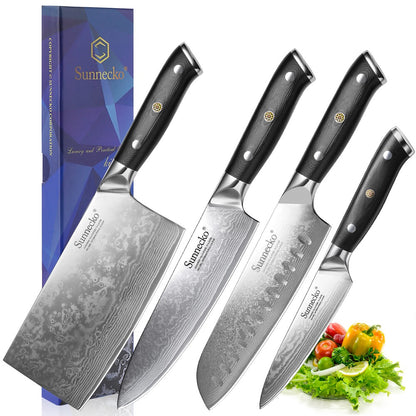Clássico 1-4 unidades/conjunto Facas de Chefe 73 Camadas Aço Damasco de Alto Carbono Faca de Cozinha Afiada Ferramentas de Corte de Carne e Vegetais