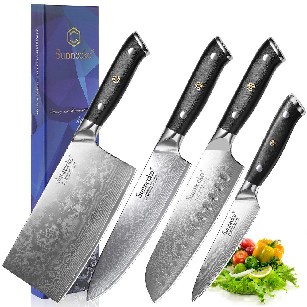 Clássico 1-4 unidades/conjunto Facas de Chefe 73 Camadas Aço Damasco de Alto Carbono Faca de Cozinha Afiada Ferramentas de Corte de Carne e Vegetais