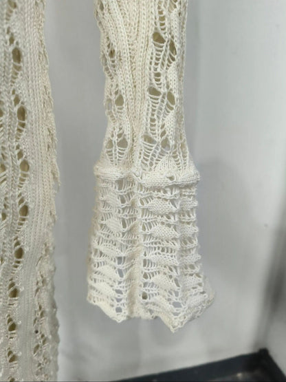 Hollow Breasted Sweater Long Dress Women Summer Party Dresses Cover Up Elegant S