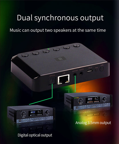 Wireless WIFI Audio Receiver for Airplay Spotify DLNA NAS Multiroom Sound Stream Bluetooth 5.0 Music box Optical Adapter WR320