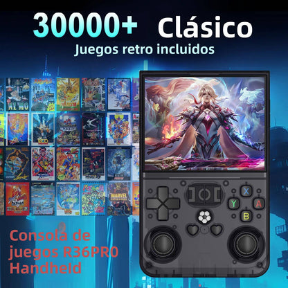Open Source R36PRO 30000+Games Retro Handheld Video Game Console 3.5 Inch IPS Screen RK3326 Chip Portable Pocket Video Player