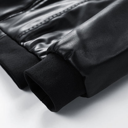 Leather Jacket Men Coats Windproof Oversized 6XL 7XL 8XL Plus Size Autumn Motorcycle Travel Fleece Black Zipper Winter Overcoat