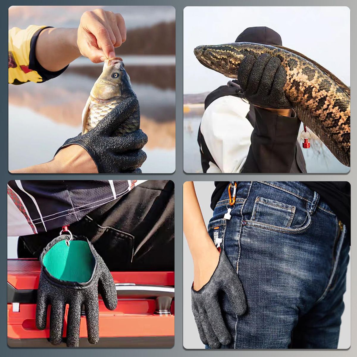 Luvas de Pesca - Luvas de Pesca Profissionais Antiderrapantes, Luvas de Pesca no Gelo à Prova de Furo para Manuseio, Captura, Limpeza, Caça