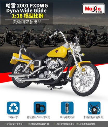 Maisto 1:18 Harley 2001 FXDWG Dyna Wide Glide Imitação de Liga Leve Modelo de Motocicleta de Brinquedo Coleção de Presente Acessórios