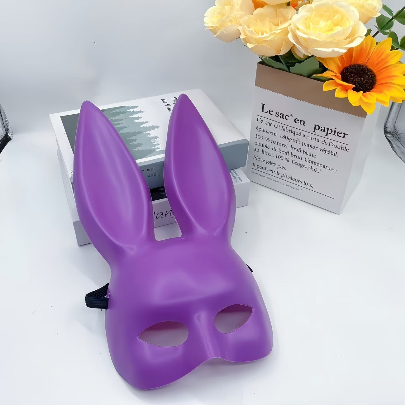 Unisex Rabbit Animal Half Face Cosplay Party Mask, Perfect for Birthdays & Gatherings, Suitable for Men & Women