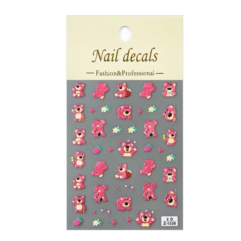Adesivo de Arte para Unhas Disney Toy Story em Relevo 5D Desenho de Alienígena Lotso Decoração de Unhas Decalques Autoadesivos para Unhas DIY Decalque de Manicure