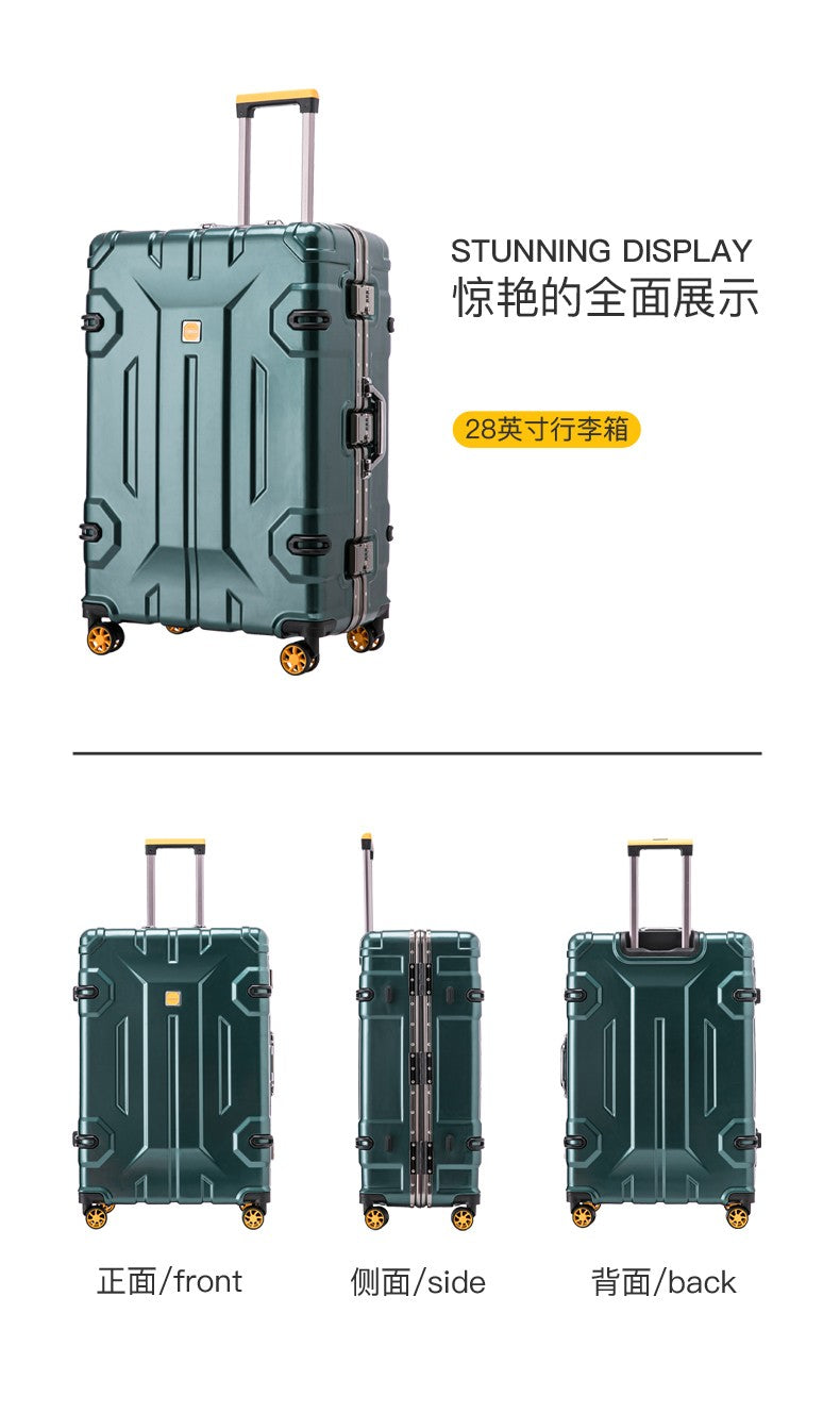 Large Capacity Aluminum Frame Luggage Suitcase with Wheels Travel Bag Durable And Wear-Resistant 20-28 Inch Rolling Suitcase