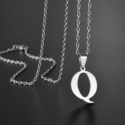 Colar de Aço Inoxidável com Pingente de Nome Letras A-Z do Alfabeto, Colares Minimalistas Iniciais para Homens e Mulheres, Presentes de Moda no Atacado