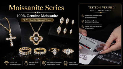 EFFIE QUEEN S925 Sterling Silver Moissanite Cross Necklace GRA Certificate D VVS1 Diamond Cross Pendant Neck Chain Women SMON15