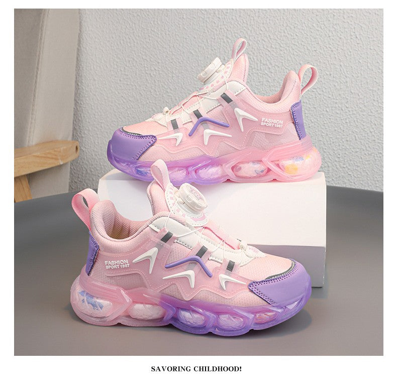 New Children's Leather Casual Shoes For Boy Girls Outdoor Running Sneakers Breathable Mesh Kids School Walking Sport Non Slip