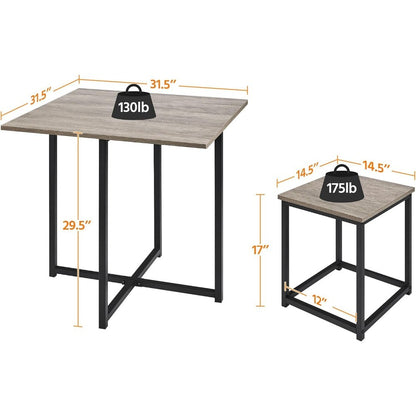 Yaheetech Dining Table Set for 4 Industrial Kitchen Table with 4 Chairs, Space-Saving Design for Apartment, Small Space, Breakfa