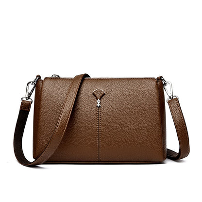 Top Quality Pu Leather Female Crossbody Three Layers Pockrts Bag Elegant Shoulder Bags for Women Casual Purses and Handbags Sac