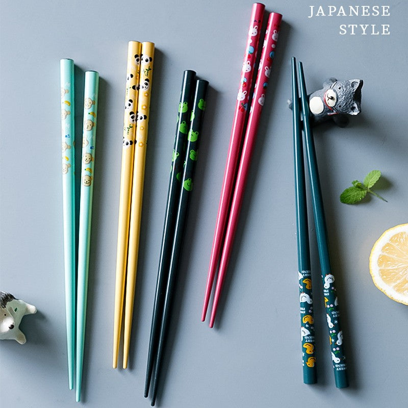 5 pares de pauzinhos japoneses para sushi, antiderrapantes, reutilizáveis, chineses, utensílios de mesa, presente, ferramentas de cozinha